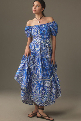 Farm Rio Tile Dream Maxi Dress | Anthropologie (US)