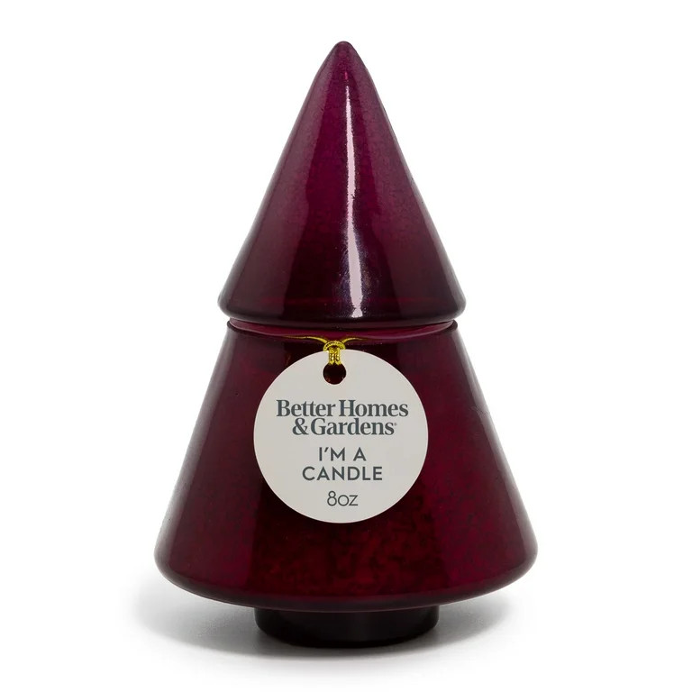 Better Homes & Gardens 1-Wick Artisanal Style Glass Christmas Tree Candle, Spicy Cinnamon Sticks,... | Walmart (US)