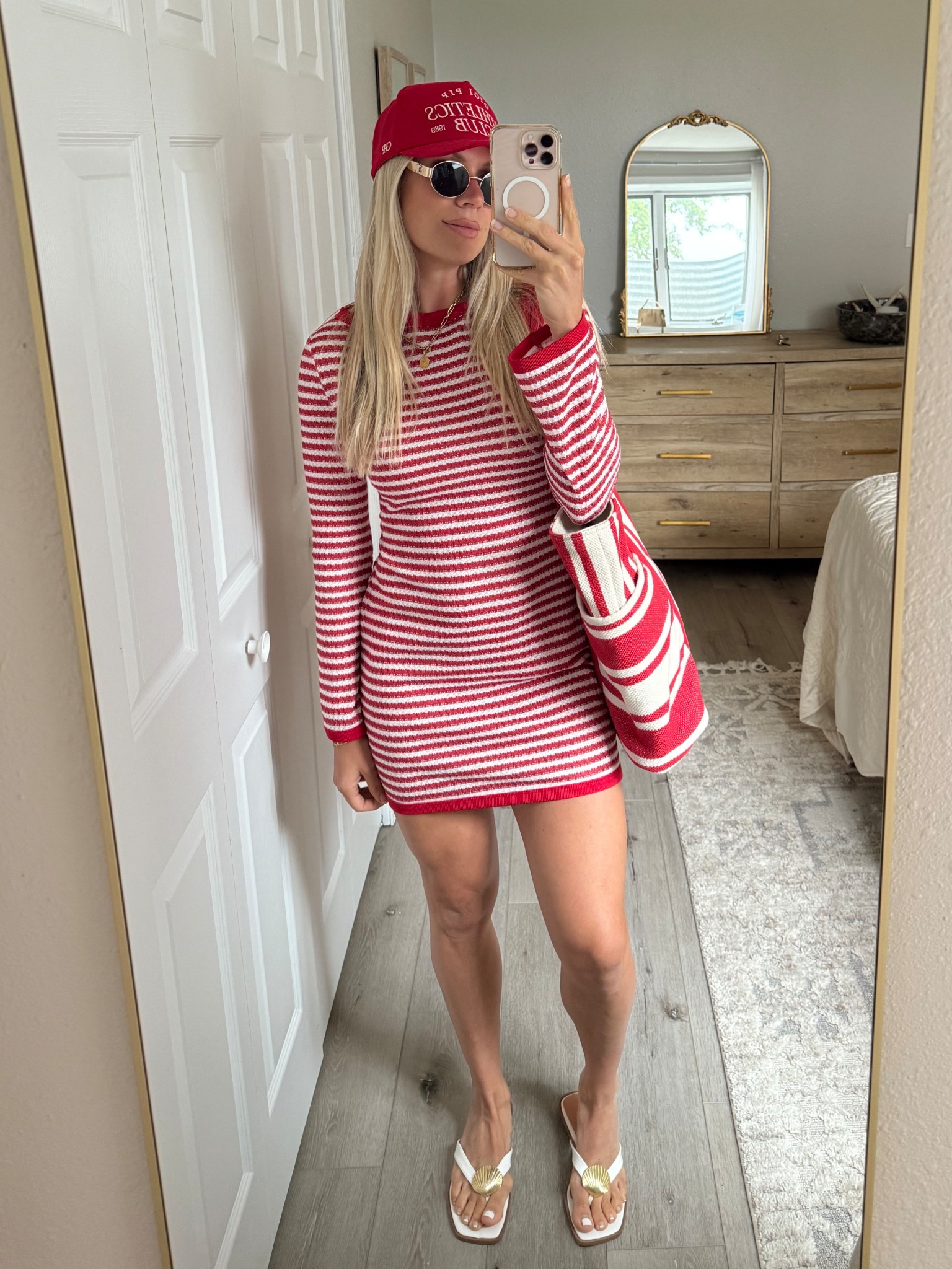 The cutest striped dress! Wearing size medium! Size up 

#LTKStyleTip #LTKSeasonal #LTKFindsUnder50