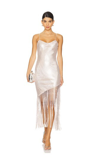 SAYLOR Lillie Dress in Metallic Silver. - size S | Revolve Clothing (Global)