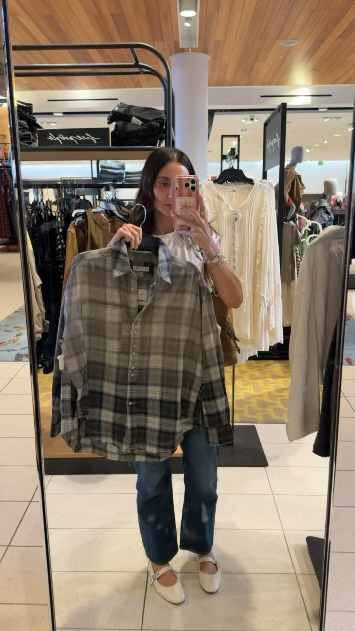 Free People plaid shirt 25% off.

#LTKOver40 #LTKSaleAlert #LTKootd