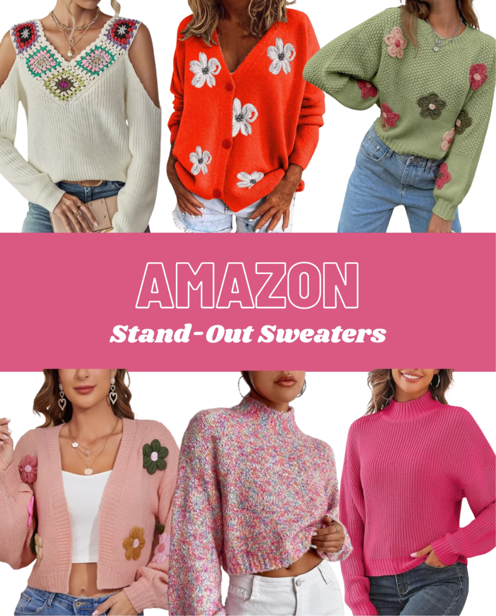 The cutest #floral and #pink sweaters to make a statement while staying #cozy 🕯️

#fallfashion #falloutfit #amazon

#LTKxPrime #LTKfindsunder50 #LTKSeasonal