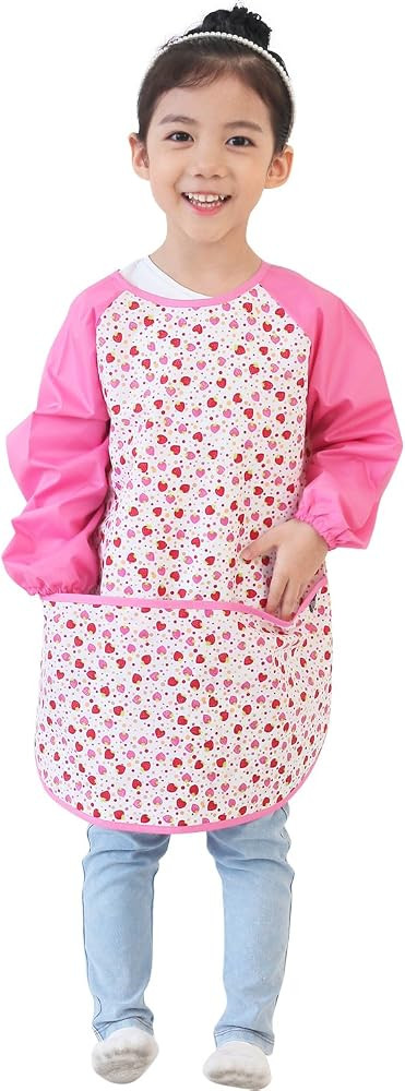 Plie Kids Waterproof Art Smock \u2013 Long Sleeve Apron for Painting, Baking, Sensory Play (Ages ... | Amazon (US)