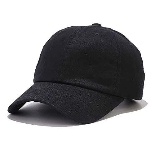 NPJY Men Women Baseball Cap Golf Dad Hat Adjustable Original Classic Low Profile Cotton Hat Unconstructed Plain Cap Black | Amazon (US)