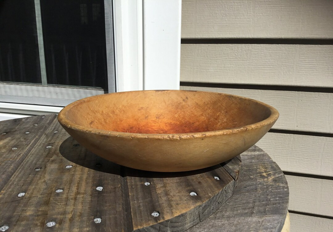 Antique New England Old Prim Wooden Dough/Bread Bowl 10 15/16" Country Farmhouse | Etsy (US)