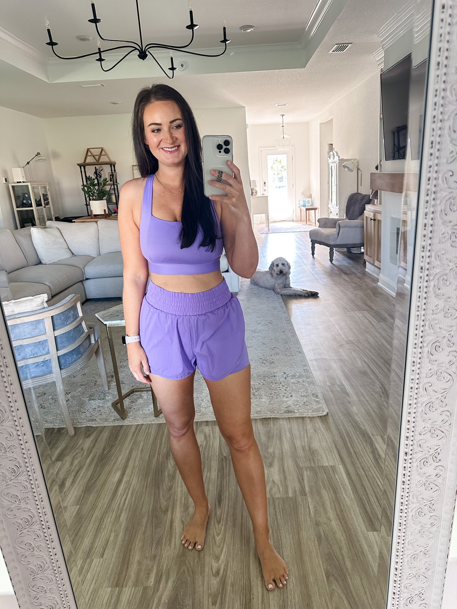 One of my favorite workout sets lately is from Target’s “All in Motion” collection. The shorts come in six different colors and incredibly comfortable. The sports bra has a cute square neck detail and provides medium support. Each piece of the set runs TTS and I’m wearing a medium in both! 

#targetstyle #athleisure #workout #gym #homegym 

#LTKfitness #LTKsalealert #LTKU