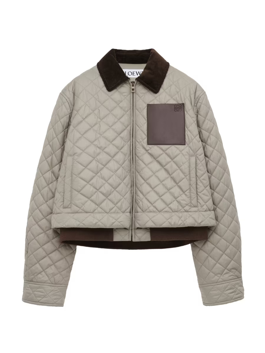 LOEWE Corduroy-Collar Quilted Jacket | Saks Fifth Avenue | Saks Fifth Avenue