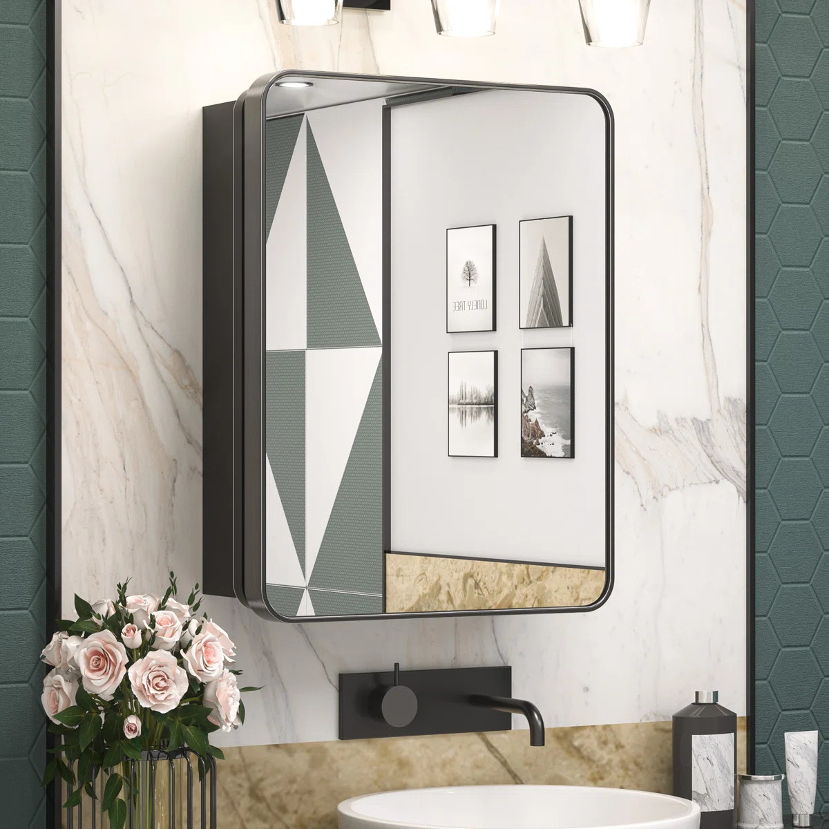 Gervon Rectangle Recessed Medicine Cabinet with Shelves | Wayfair North America