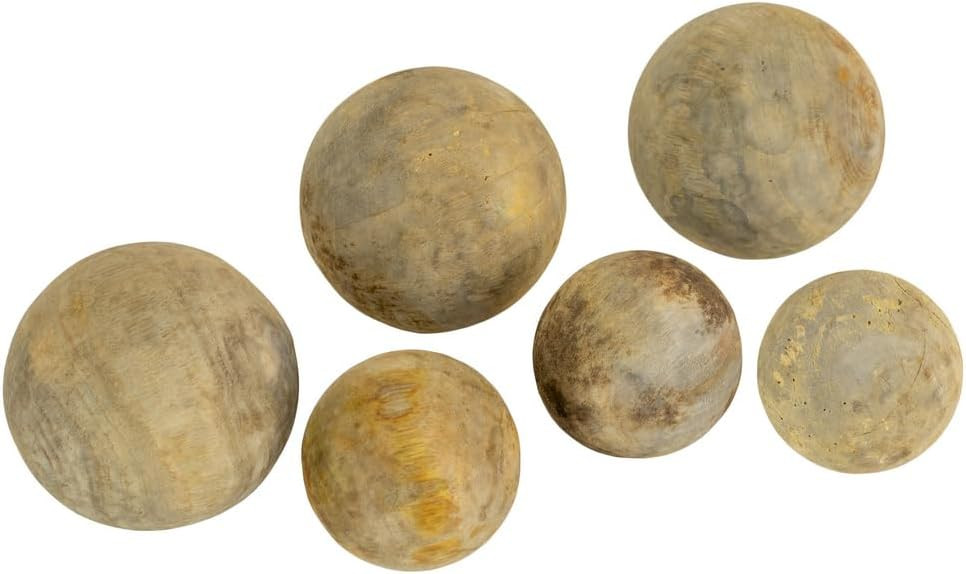 KALALOU Set of Six Hand Carved Mango Wood Spheres NMCC1119 | Amazon (US)