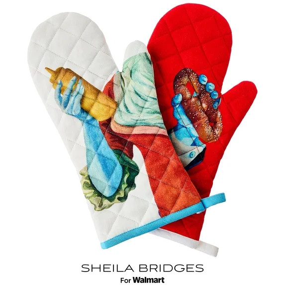 Sheila Bridges Philadelphia Collection Multicolor Cotton Oven Mitts, 2 Count | Walmart (US)