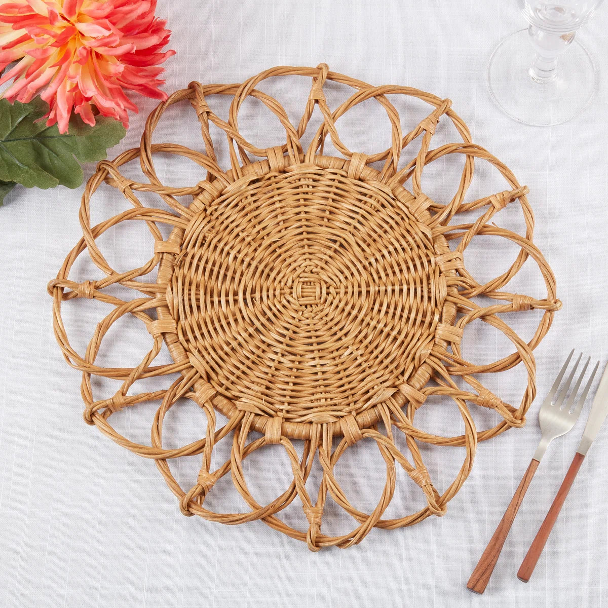 Nicola Rattan No Pattern Round Placemat (Set of 4) | Wayfair North America