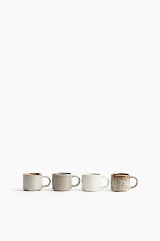 H & M - 4-Pack Stoneware Espresso Mugs - Beige | H&M (US + CA)