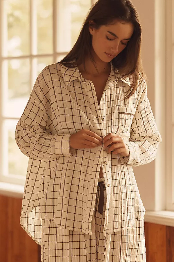 Oversized Pleated Buttondown Shirt | Anthropologie (US)