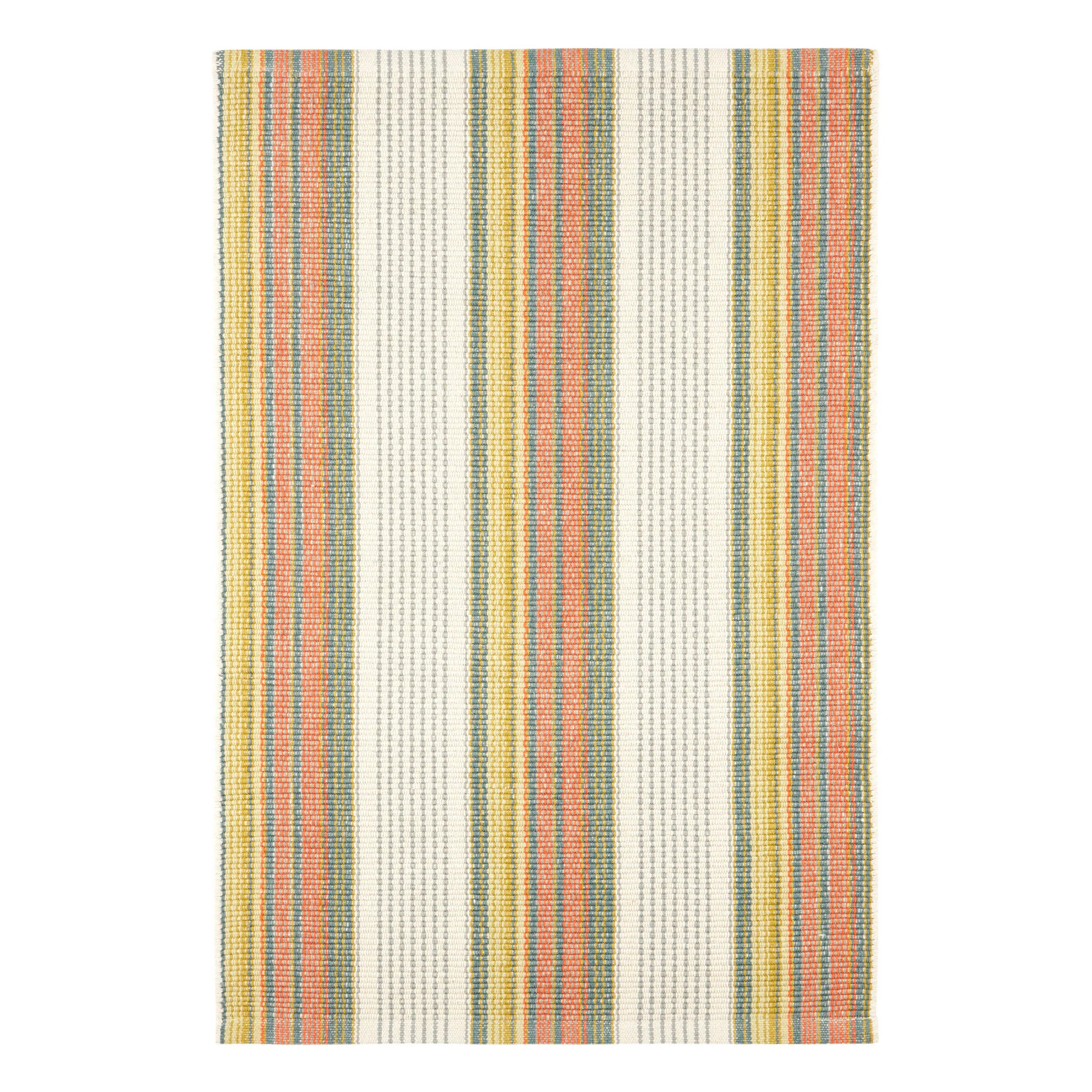 Sloane Stripe Sprout Handwoven Cotton Rug | Annie Selke