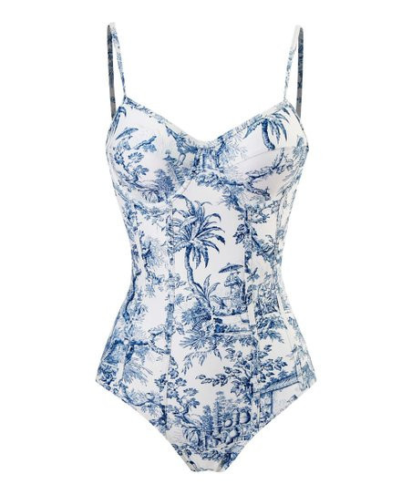 Doris Blue Tropical One-Piece - Women | Zulily