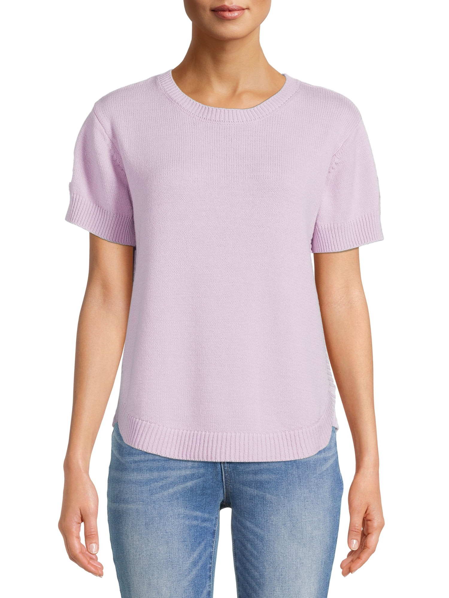 Time and Tru Women's Short Sleeve Sweater - Walmart.com | Walmart (US)