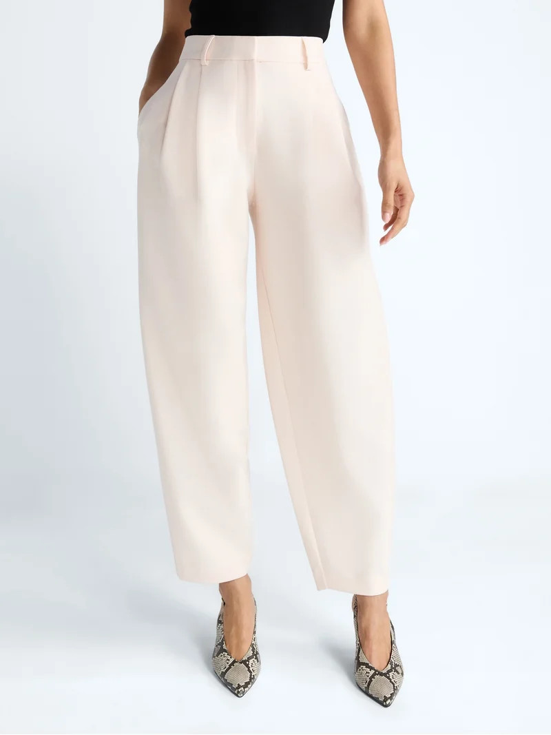 Devil Wears Prada Scoop Collection Women’s and Women's Plus High Rise Pleated Trousers, 30" Ins... | Walmart (US)