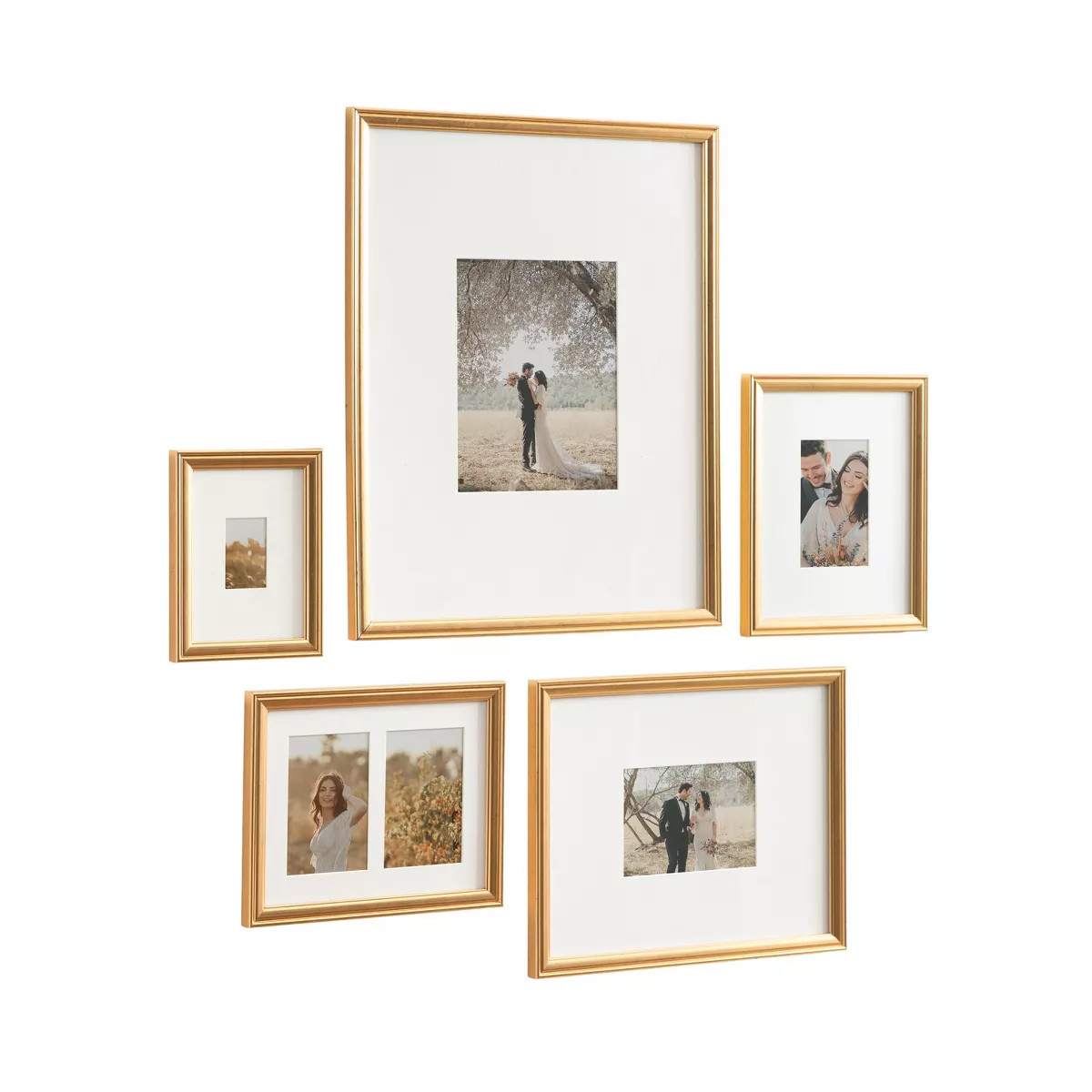 Kate & Laurel All Things Decor (Set of 5) Adlynn Wall Picture Frames Gold | Target