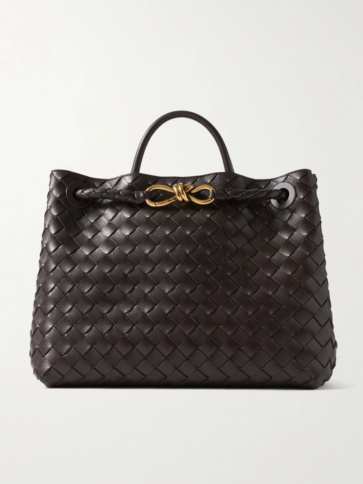 Bottega Veneta - Andiamo Medium Intrecciato Leather Tote - Dark brown | NET-A-PORTER (UK & EU)