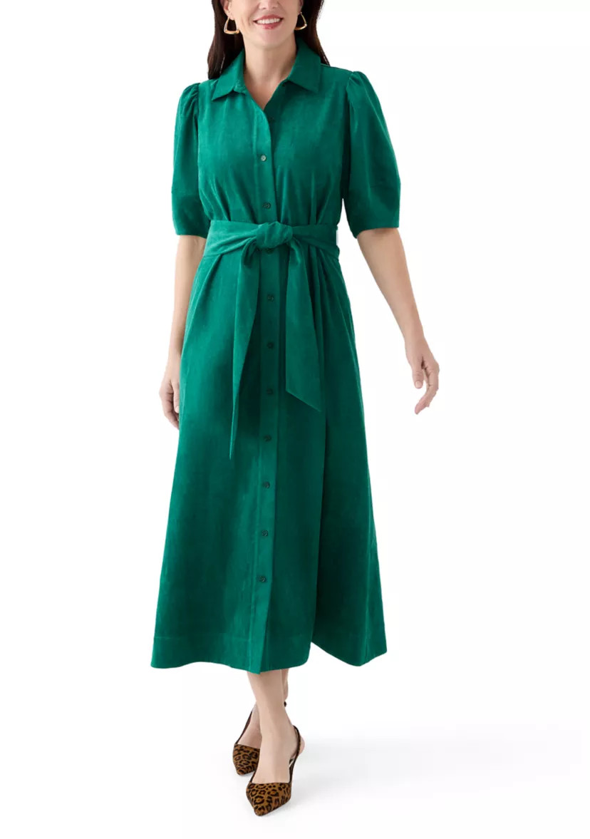 Women's Elbow Sleeve Corduroy Maxi Dress | Belk