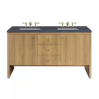 James Martin VanitiesHudson 60.0 in. W x 23.5 in. D x 34.2 in. H Bathroom Vanity in Light Oak wit... | The Home Depot