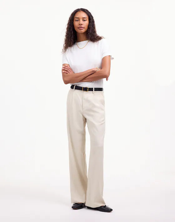Slouchy Straight Pants in Drapey Twill | Madewell | Madewell