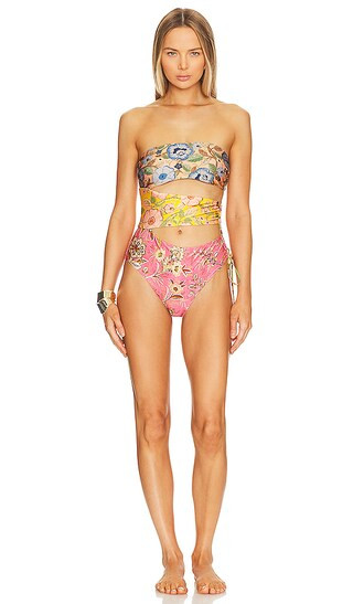 Junie Lace Up One Piece in Spliced | Revolve Clothing (Global)