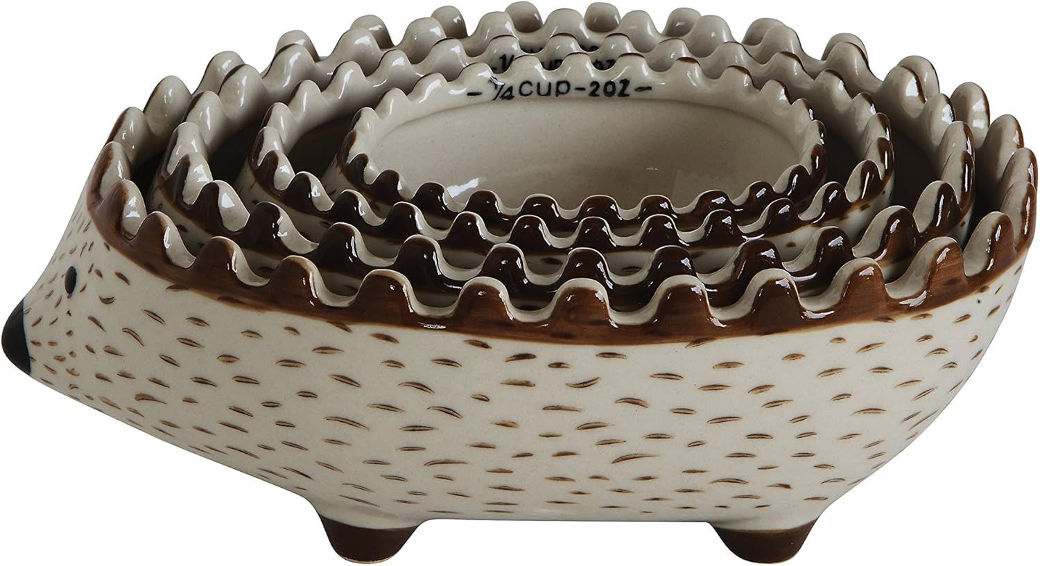 Creative Co-Op Hand Painted Stoneware Hedgehog Measuring Cups (Set of 4 Sizes) | Amazon (US)