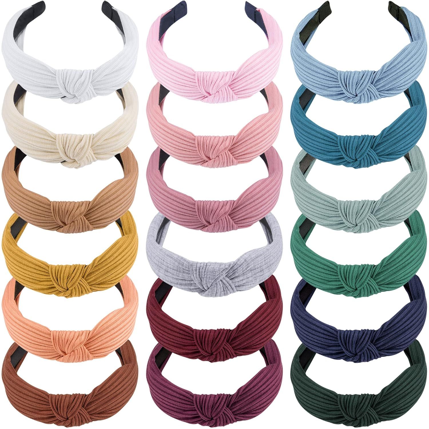 SIQUK 18 Pieces Top Knot Headbands for Women Girls Cross Knot Headband Womens Headbands Wide Clot... | Amazon (US)