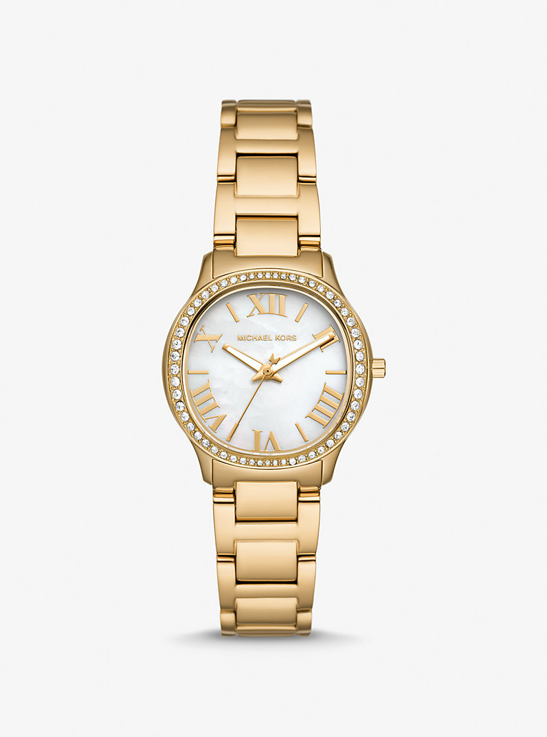 Mini Sage Pavé Gold-Tone Watch | Michael Kors US