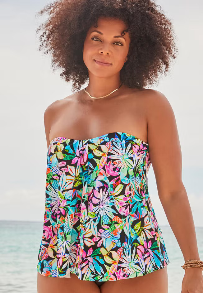 Flyaway Bandeau Tankini Top | Swimsuits For All
