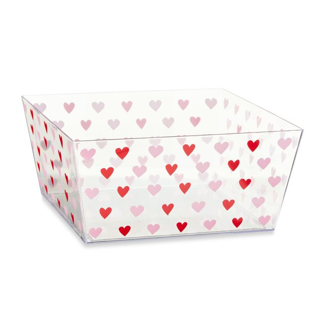 Valentine's Day Clear Heart Design Square Plastic Bowl by Way To Celebrate - Walmart.com | Walmart (US)