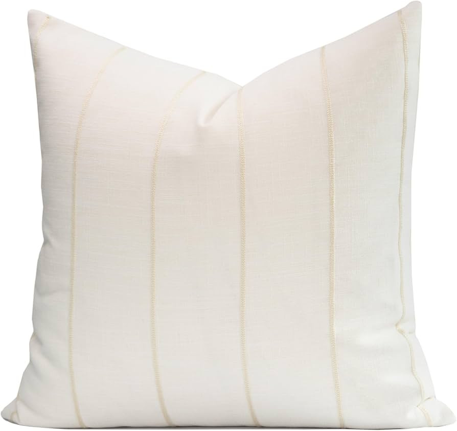 Crumbs Home Modern Farmhouse Fall Linen Indoor Outdoor Throw Pillow Cover Only, 22"x22" Water Rep... | Amazon (US)