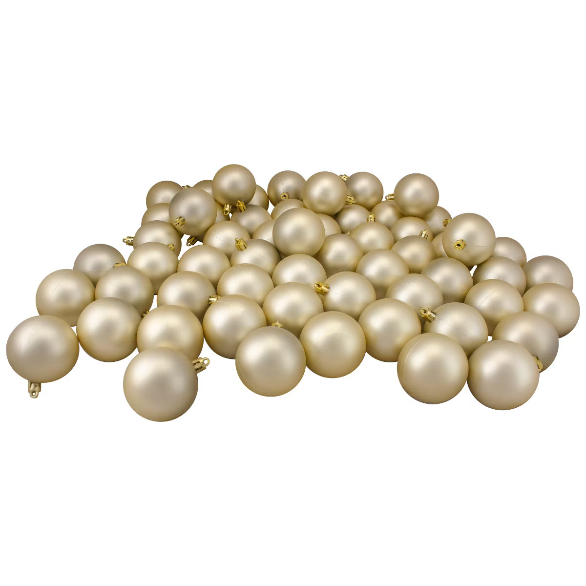 Northlight 60ct Shatterproof Matte Christmas Ball Ornament Set 2.5" - Gold | Target
