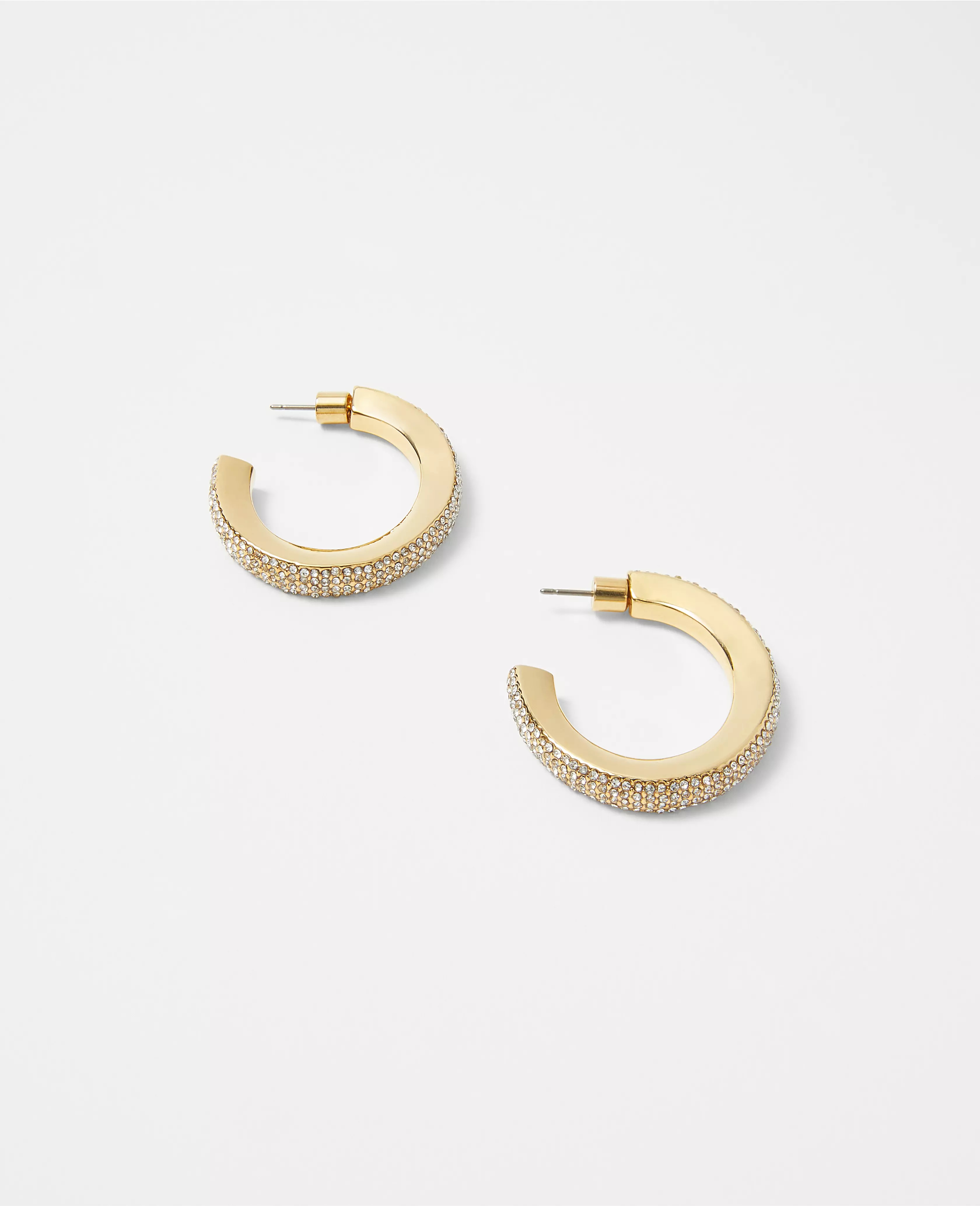 Pave Side Hoop Earrings | Ann Taylor (US)