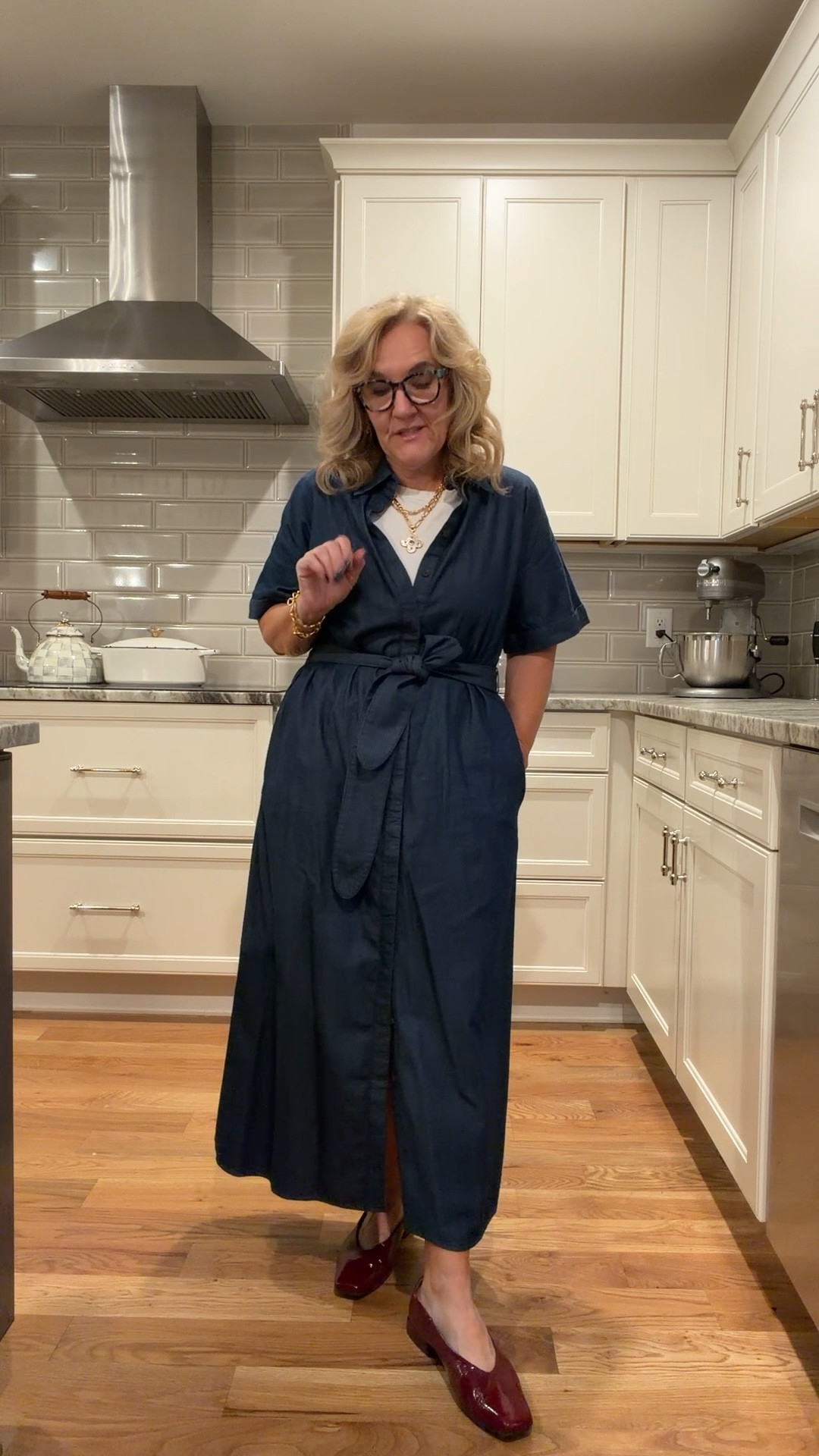 Denim dress by @tuckernuck
Wearing a small. Other fabrics available too. 
Quince tshirt size large 
Merlot flats true to size 
New Julie Vos has arrived!!!

Would be a great dress for a Florida or Arizona vacation 

#LTKOver40 #LTKgrwm #LTKootd