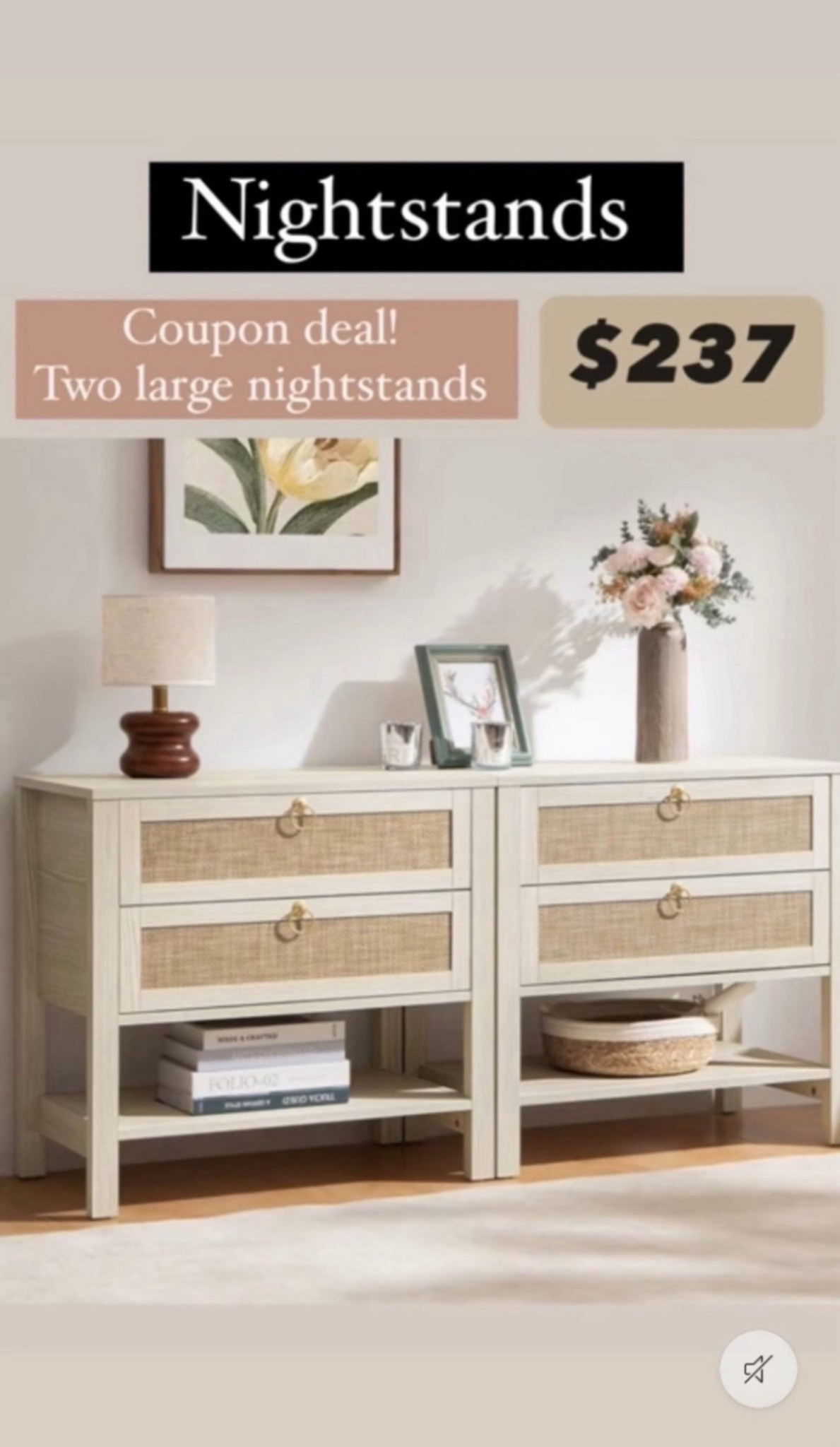 2 large nightstands.  These are very popular if your are looking for aesthetic nightstands 


#nightstand #amazonholiday #fallfavorites2024

 #LTKWatchNow #LTKHome

#LTKSaleAlert