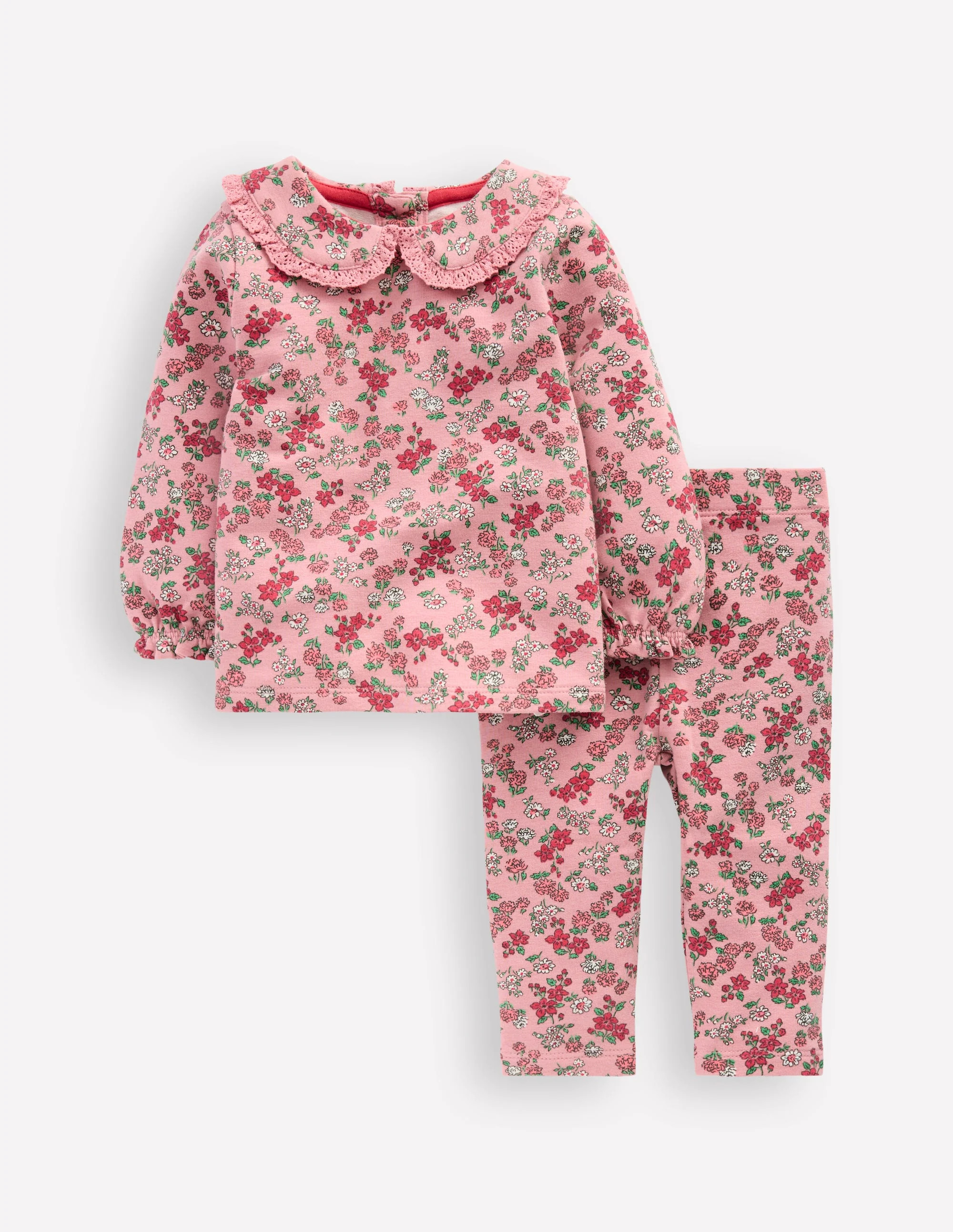 Pretty Collar Sweat Set-Pink Floral | Boden (US)