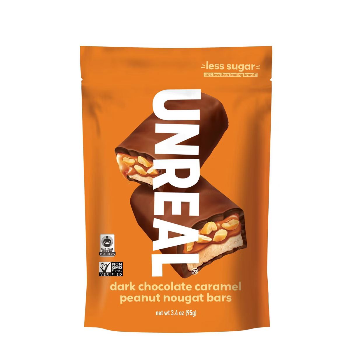 UNREAL Candy Dark Chocolate Caramel Peanut Nougat Bar - 3.4oz | Target