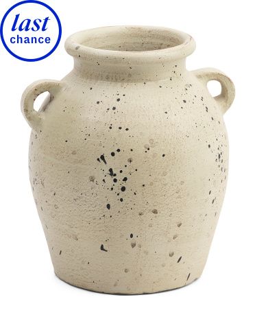 10in Speckled Handled Rounded Vase | Marshalls