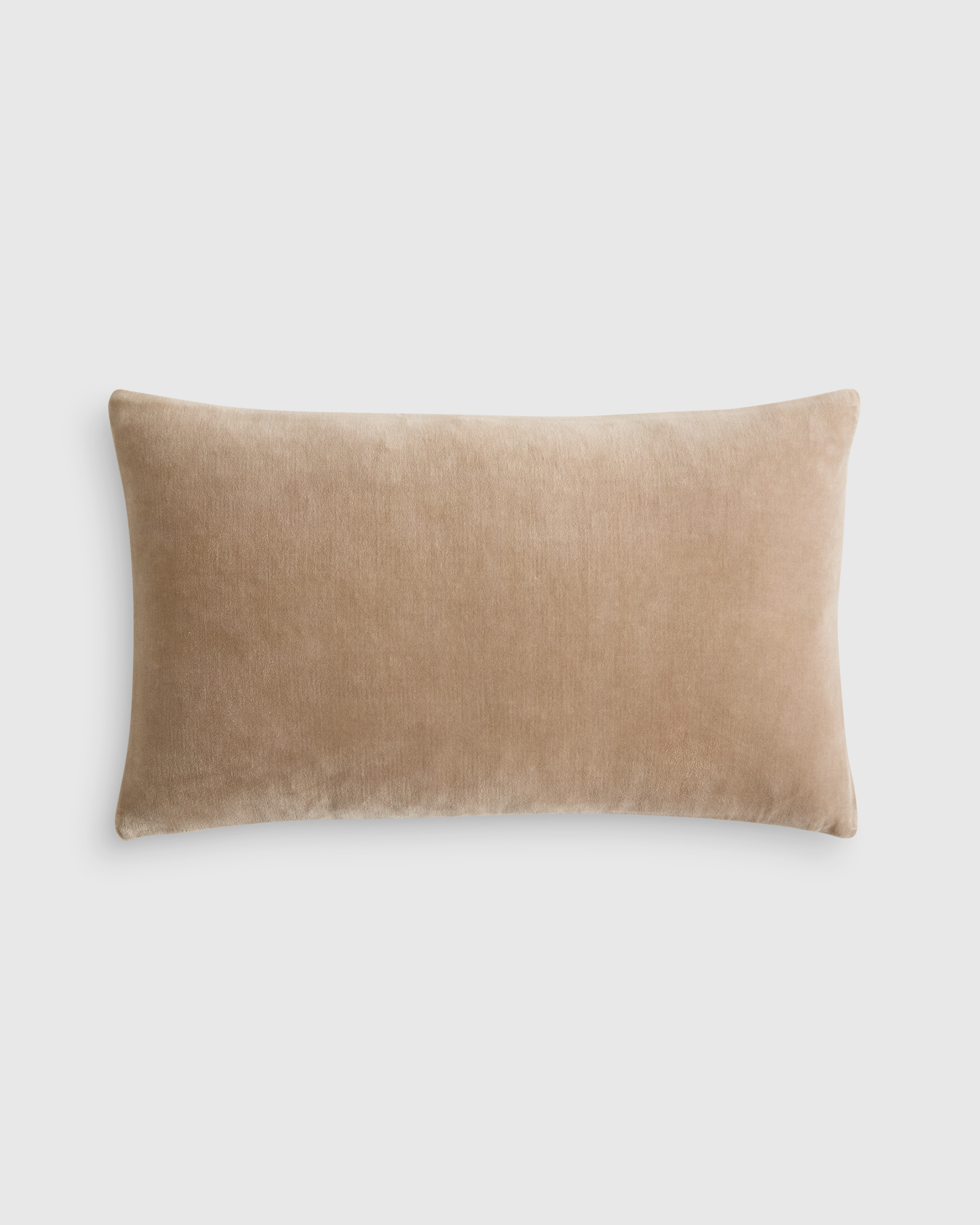 Quince | Classic Cotton Velvet Pillow Cover in Taupe, Size 20x20 | Quince