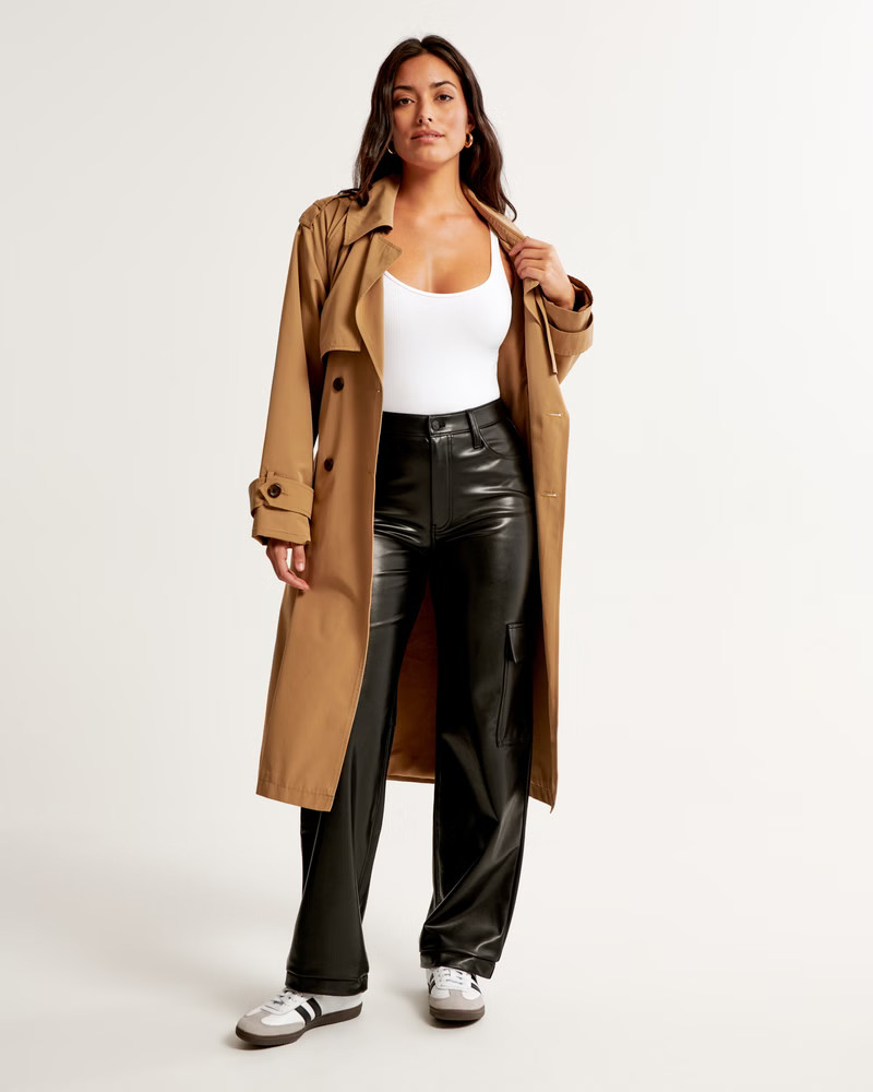 Curve Love Vegan Leather Cargo 90s Relaxed Pant | Abercrombie & Fitch (US)