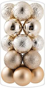 20ct Champagne Christmas Ball Ornaments Shatterproof Plastic Christmas Tree Decorations for Xmas ... | Amazon (US)