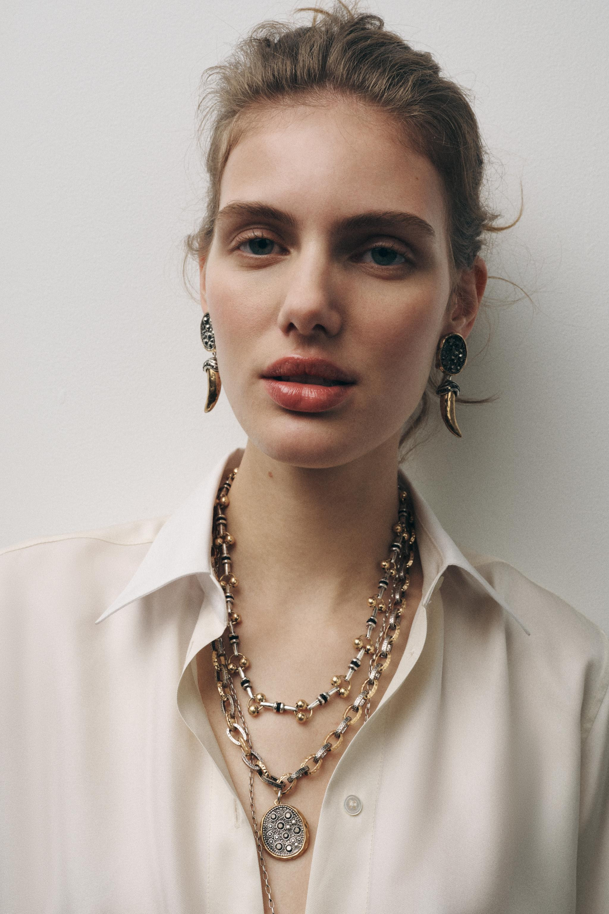 SPARKLY HORN EARRINGS | Zara US