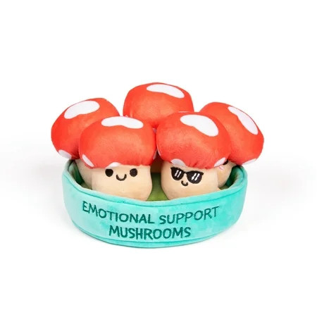 Emotional Support Mushrooms, 5 Food Plush Toys with Carrying Basket by Emotional Support Pals, Valentine Gifts for Friends | Walmart (US)