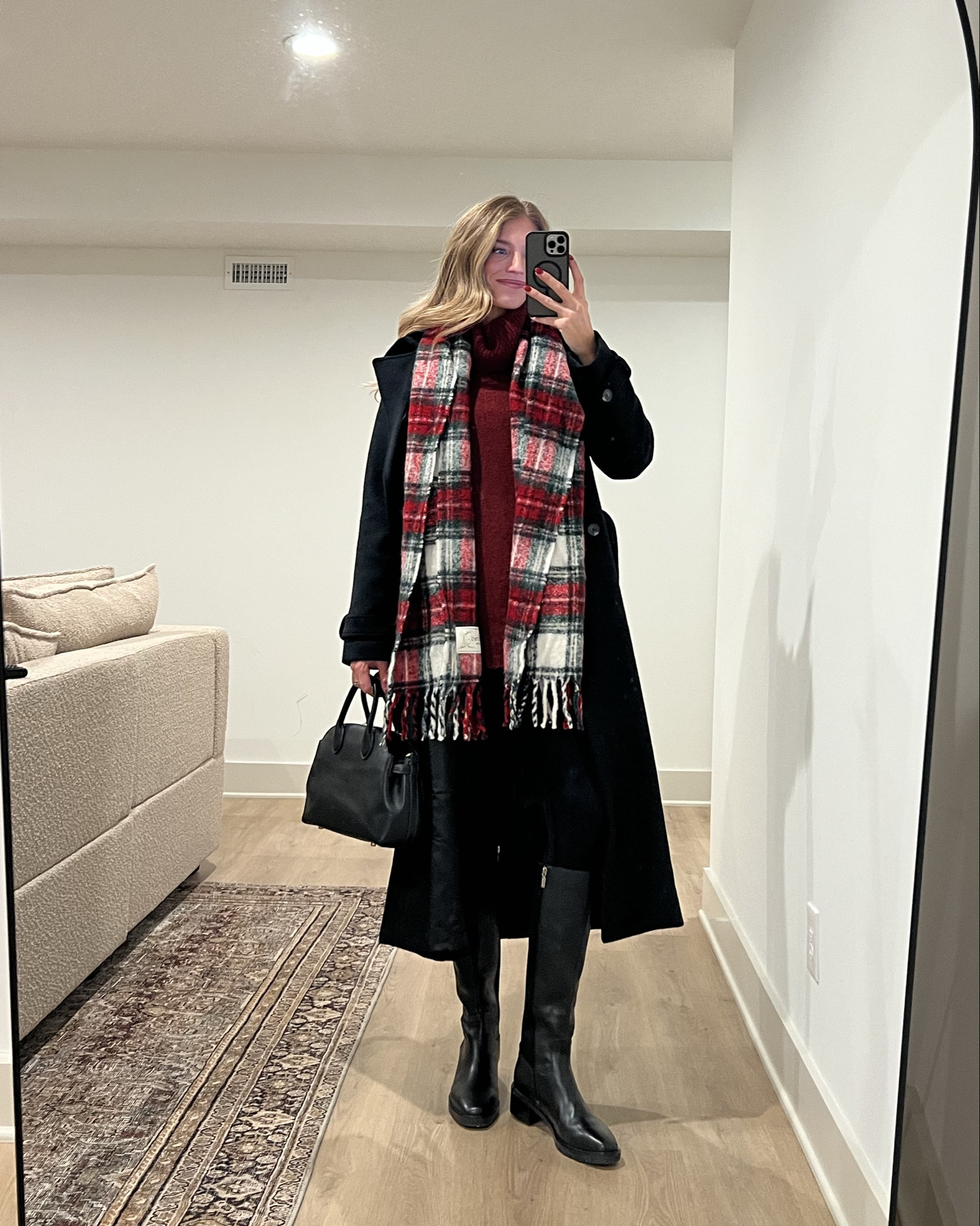 Ways to wear waterproof riding boots during the holidays. 
They also come in a brown suede version that is waterproof too.  Super comfy and practical. Run tts. I’m a true 10.5 and that size doesn’t really exist so I got an 11
Sizing for everything: 
All tops run TTS.  Wearing my usual medium
The “tights” im wearing are actually FLEECE LINED LEGGINGS that come in TALLS!! Wearing L/XL for bump Very stretchy and long enough!
Size medium tall in coat to layer thick sweaters under 
Size small in fur coat.
Sized down to 4 in skirt (would be a 2 without a bump)
Small tall in red plaid dress. 
Skinny jeans run tts and SUPER stretchy.  Longs available
Tried to link as many similar lower cost options to as many pieces as I could find (under the similar section)

Leather boots, winter boots, black leather boots, holiday outfits, tall girl friendly, bump friendly, New York Outfits, Nordstrom 

#LTKHoliday #LTKSeasonal #LTKTall