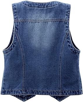 Cyparel Women's Retro Denim Vest Casual Button Up Jean Waistcoat Vest Sleeveless Jacket Tops with... | Amazon (US)