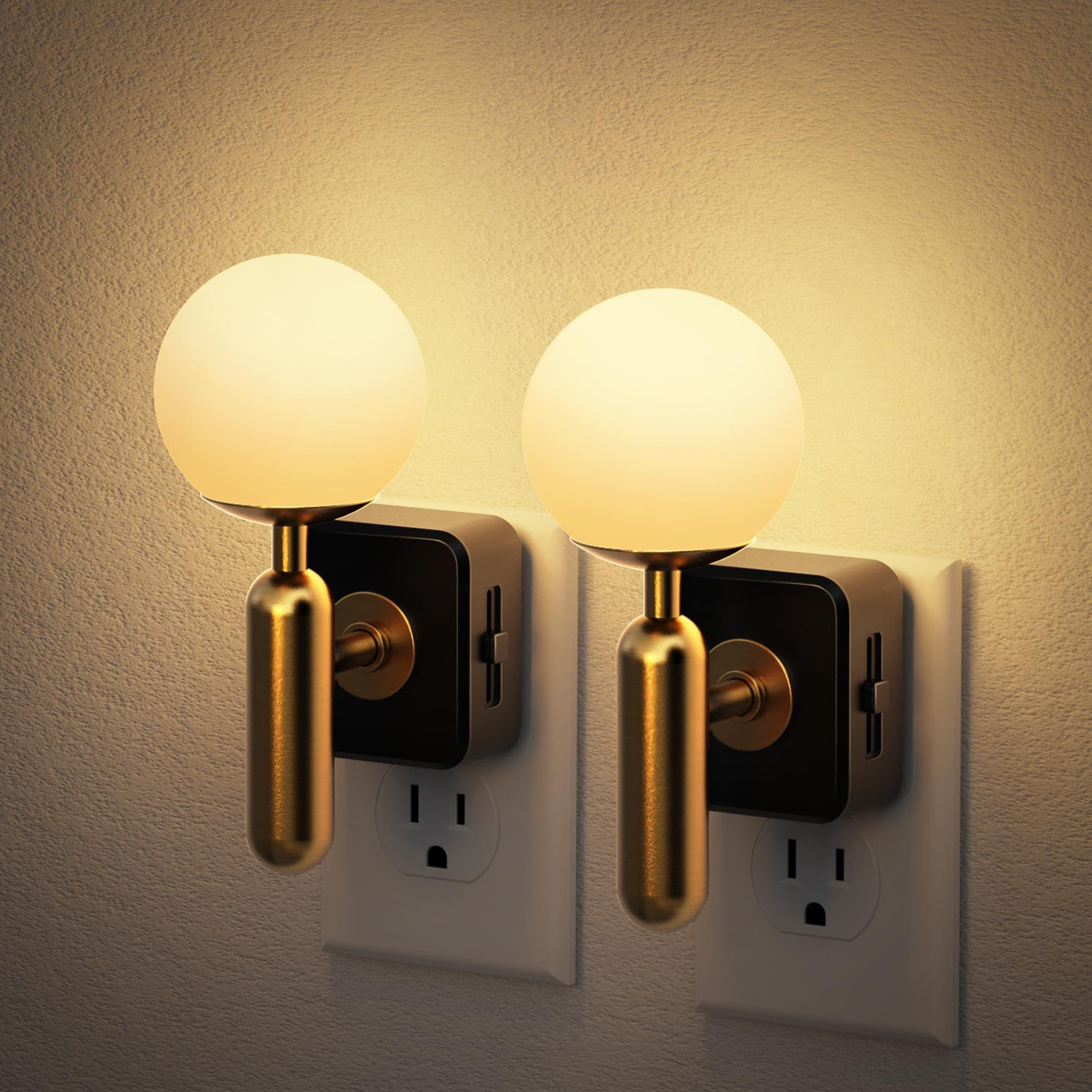 JandCase Night Light Plug in, Night Lights Plug into Wall, 3000K Soft Light LED NightLights, 0-10... | Amazon (US)