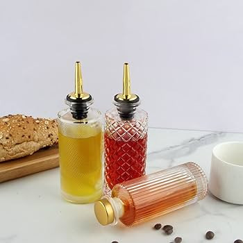 Syrup Dispenser Bottles Set 3 Packs 5 OZ Simple Small Syrup Bottles Set with Upgrade Metal Pour S... | Amazon (US)