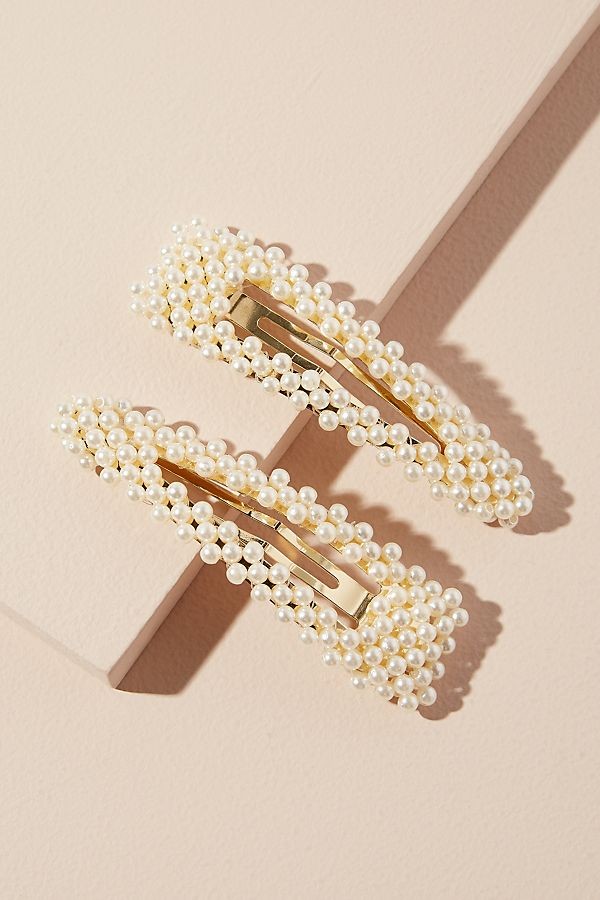 Set of Two Faux Pearl-Embellished Hair Clips | Anthropologie (UK)